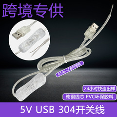 メーカー供給 USB 透明スイッチライン USB プラグ 5V 電源延長ライン 304 スイッチライン
