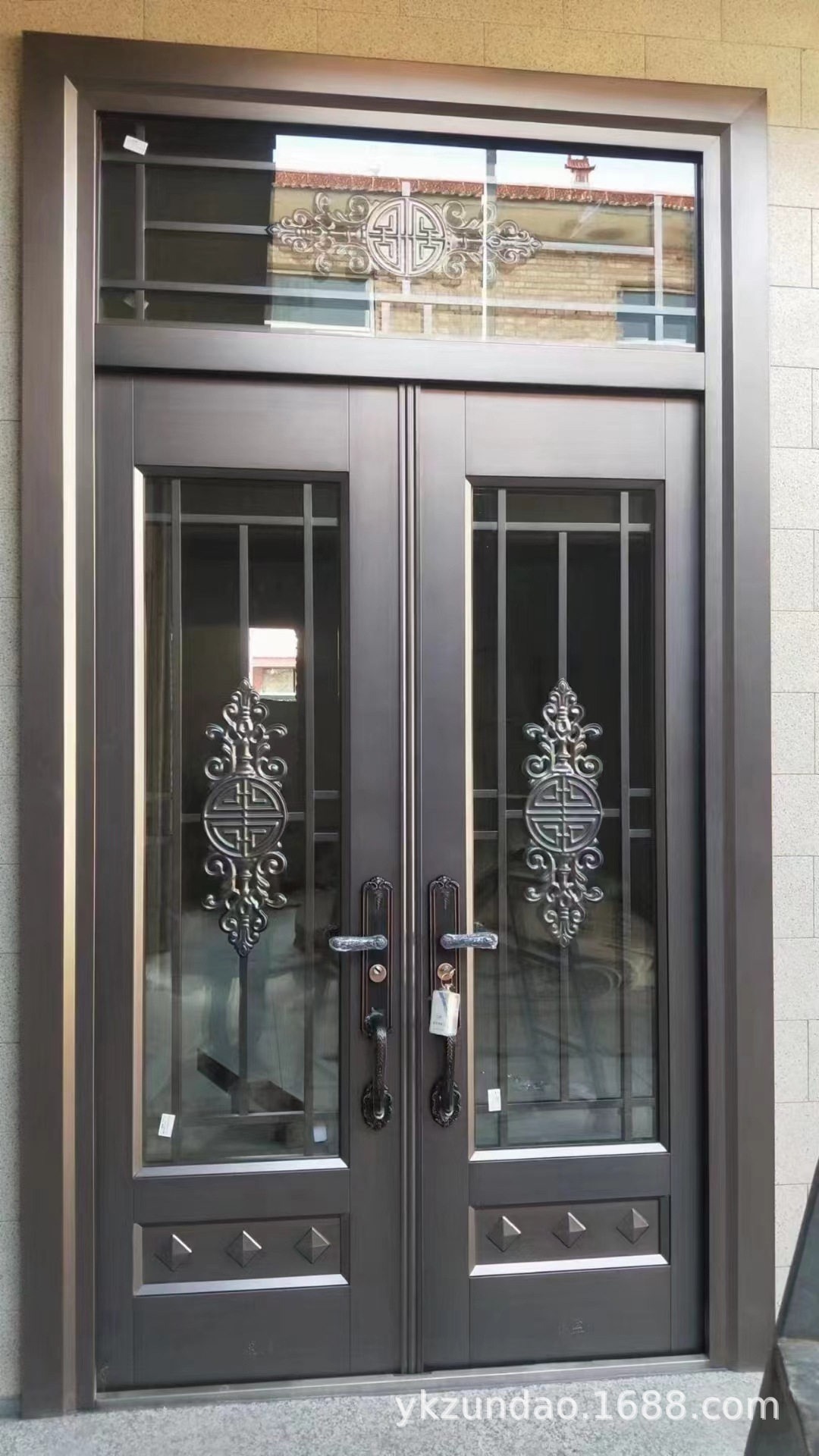 双开锌合金玻璃大门