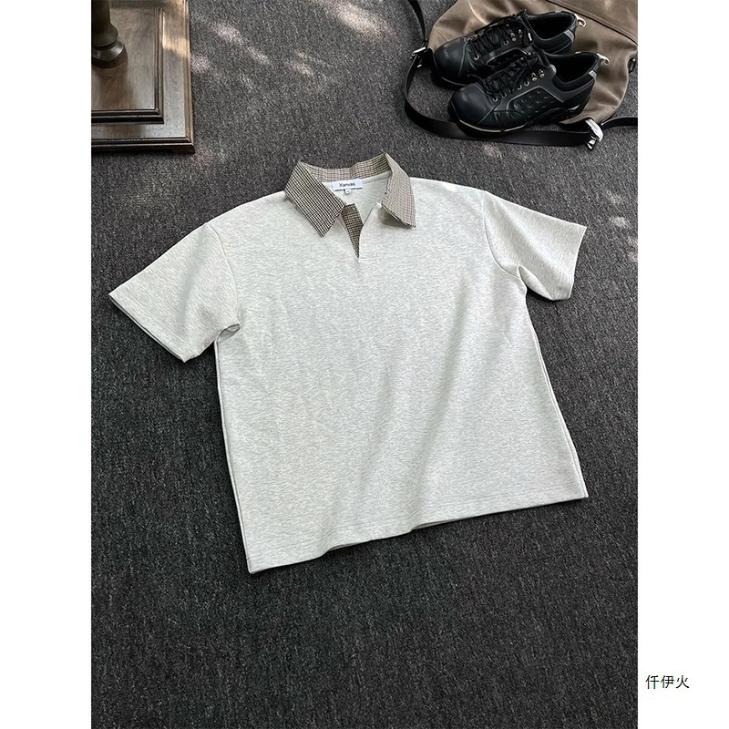 cleanfit老钱风polo衫短袖男夏季感痞帅学生空气层T恤|undefined