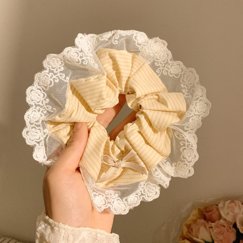 59#작은 신선한 레이스 줄무늬-노란색