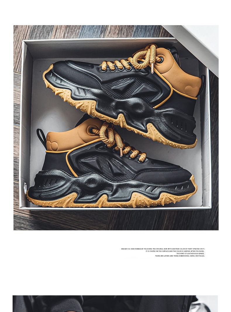Men's Thick-soled Casual Dad Sneakers Height Increasing Board Shoes_voghion.com