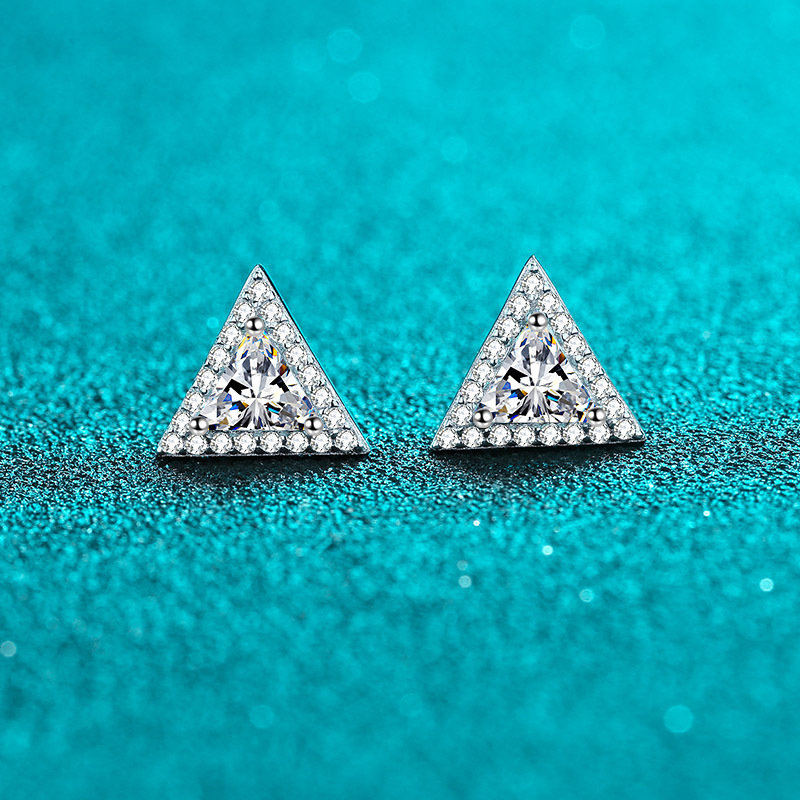 Brincos de argola em prata de lei com moissanite cor d mulher_voghion.com