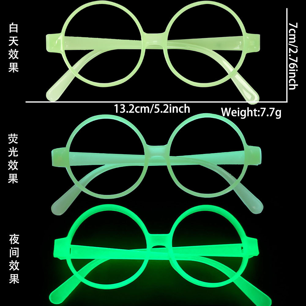 Gafas que brillan en la oscuridad y cambian de color, decoraciones para fiestas de Halloween, accesorios para fotos, monturas de gafas fluorescentes de plástico coloridas