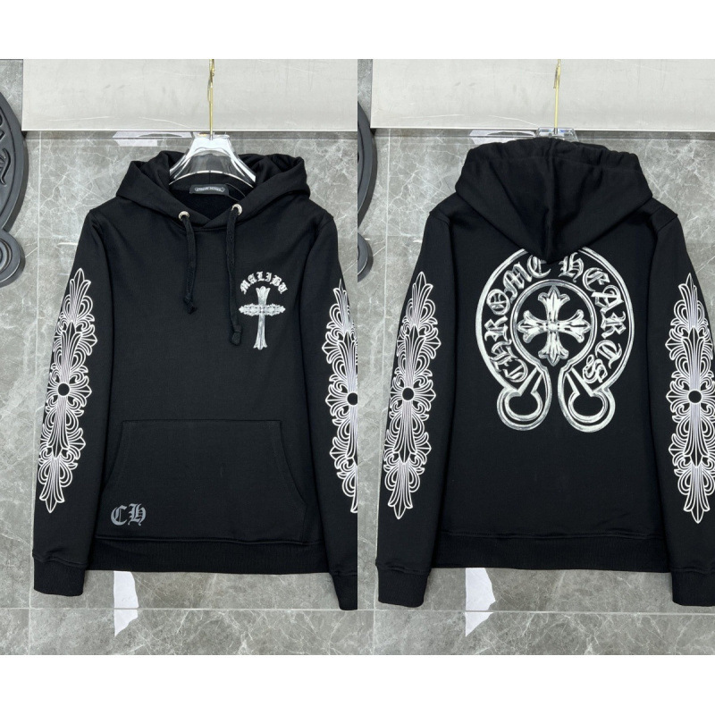Chrome Heart Hoodie 克罗伈十字架连帽卫衣跨境宽松男女拉链帽衫|undefined