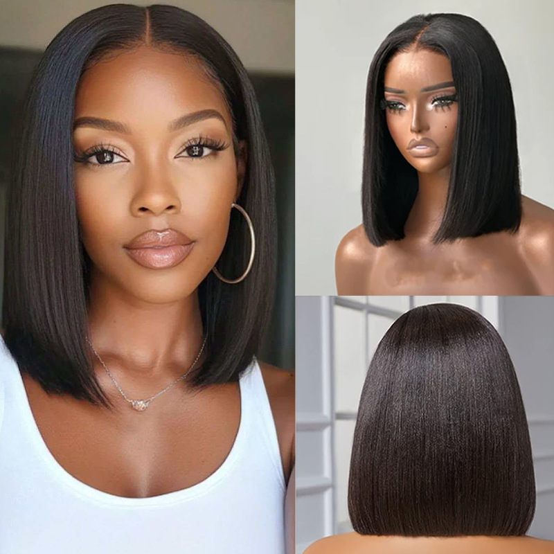 Cross-Border Trade 13*4 Bob Wig Lace Front Full Human Hair Wig 100% Human Hair