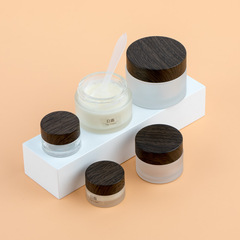 便攜木紋玻璃分裝瓶面霜眼霜面膜小樣空瓶子膏霜化妝品旅行套裝