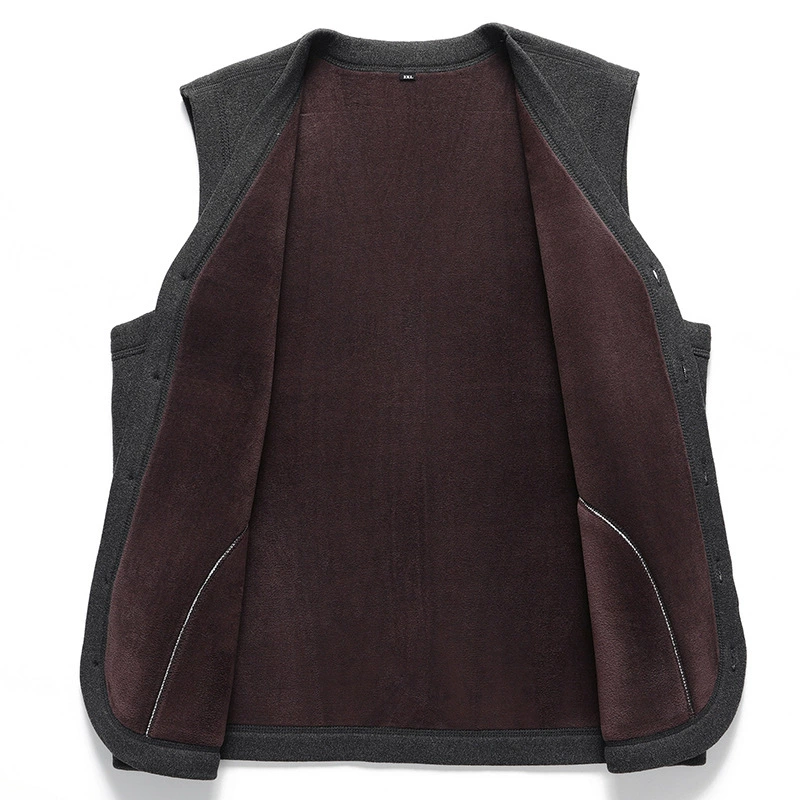 Warm demi-season vest, down jacket, for middle age, increased thickness