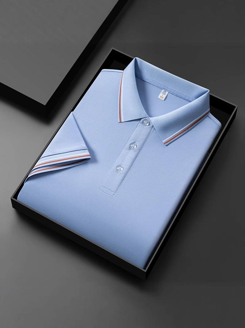 Camiseta polo de manga corta con solapa de seda fría para hostelería y supermercados, uniforme de fábrica personalizado, camiseta de trabajo con texto y logotipo impresos.