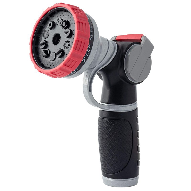 花园灌溉金属十功能便携式包胶塑料拇指后推高压园林水枪洗车工具