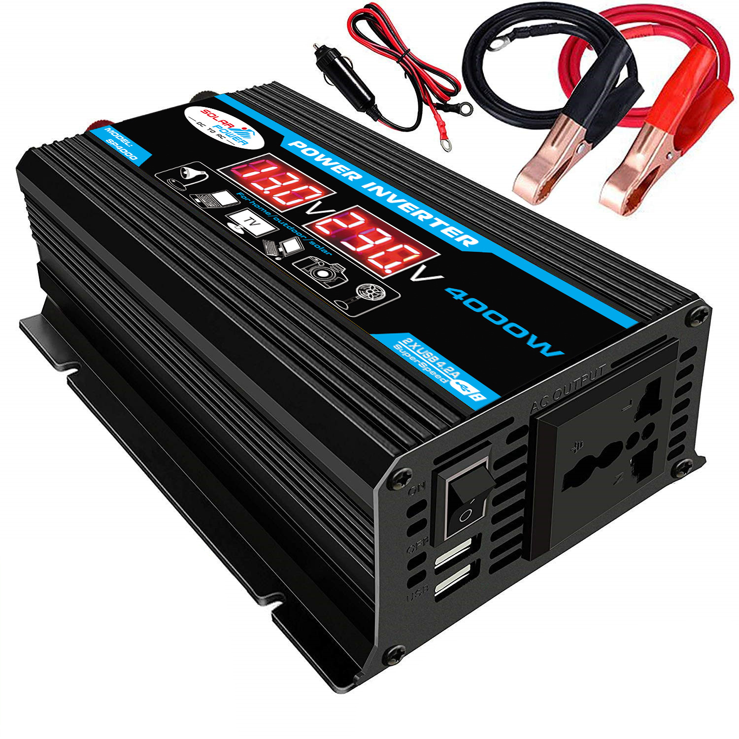 廠家直銷(xiāo)跨境車(chē)載逆變器DC12V轉(zhuǎn)AC220V 110V 300W power inverter