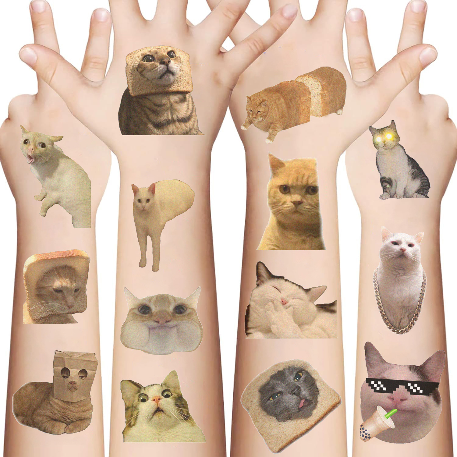 18g Weight tattoo stickers Event & Party Supplies 10 PCS/Package Quantity Holiday, Party Occasion Transfer decal Material Cat Pattern Cat Transfer Decal Tattoos & Body Art 10 PCS/Package 10