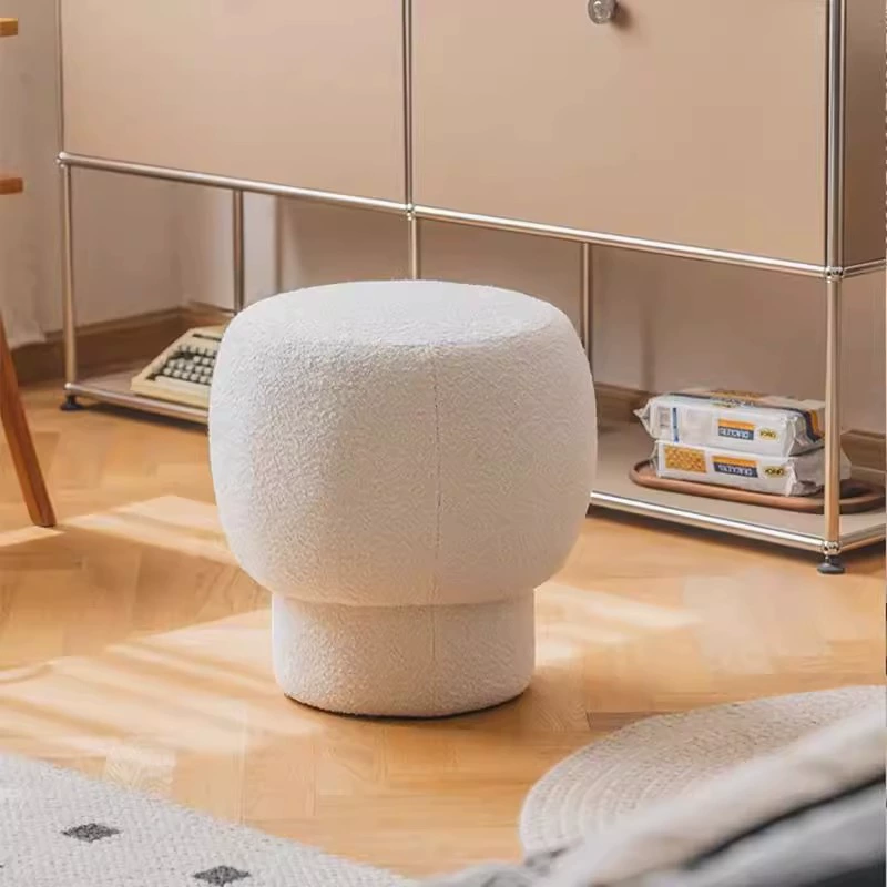 Скандинавский табурет для смены обуви, простой табурет для дивана в гостиной, бытовой табурет для макияжа в форме гриба, круглый табурет интернет-знаменитостей, бархатный низкий табурет