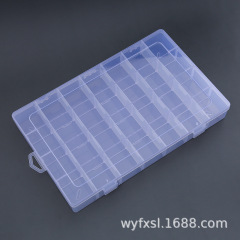 KC21 plastic box transparent large 28-grid storage box, detachable tool hardware organizer plastic storage box for wholesale