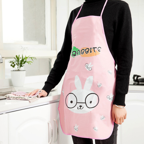 Cute cartoon waterproof and oil-proof princess apron Korean style fashionable kitchen cooking half-length adult sleeveless apron