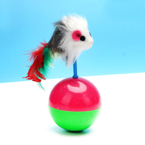 Cross-border Amazon cat toys funny cat ball cat interactive self-pleasure relief toy plush mouse tumbler