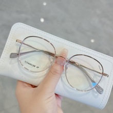 T23923新款半钛小圆框素颜百搭清新文艺校园风可配镜男女通用厂家