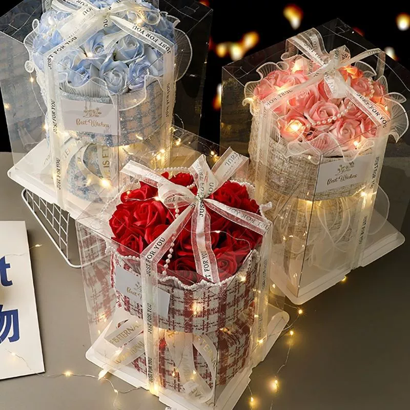 Маленький ароматный ветровый букет ледяной букет голубой роз симулятор букет День Святого Валентина класс подарок на день рождения подарок для мужчин и женщин