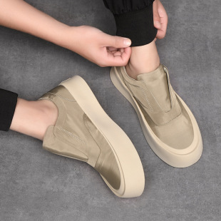2024 New Summer Breathable Cloth Shoes Thick Heel Trendy Canvas Shoes Versatile Sneakers Casual Shoes Thick-Soled Men's Shoes