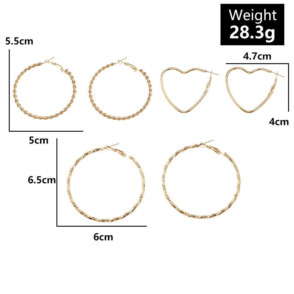 Thread Exaggerated Metal Female Personality Temperament Golden Earrings display picture 2