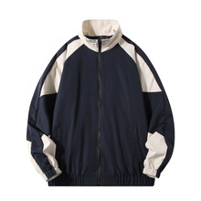 A 63842 Hong Kong Style Color Block Jacket �۷�ƴ��ײɫ��ʿ