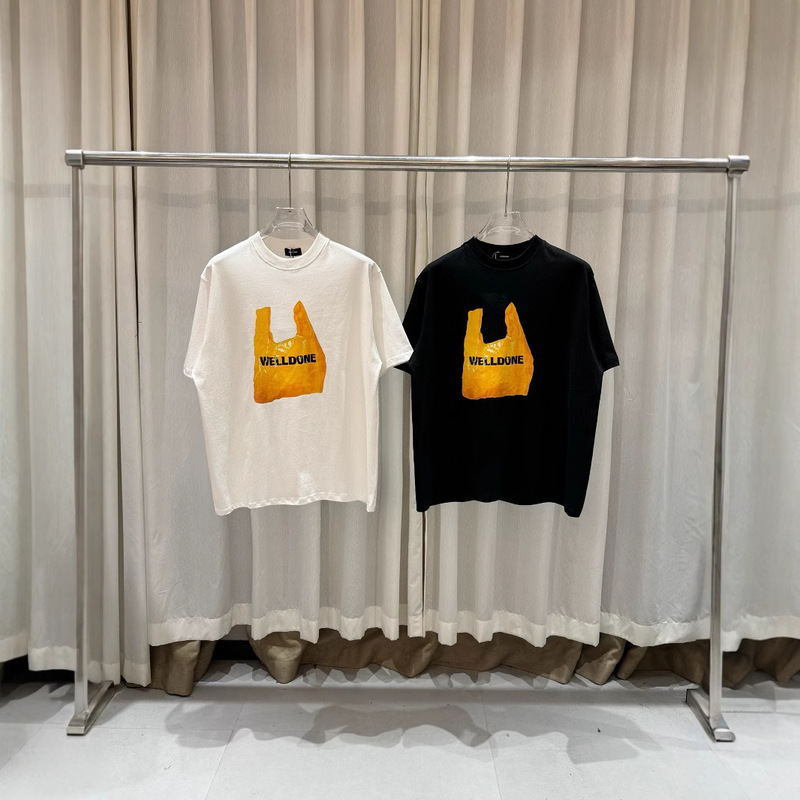 ニッチなトレンドブランドバッグデザインプリント半袖男女兼用半袖Tシャツ|undefined