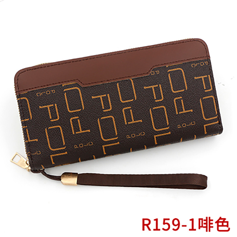 De las mujeres de estilo coreano simple cartera larga cremallera Cartera de cuero de color a juego de moda moneda monedero titular de la tarjeta bolso