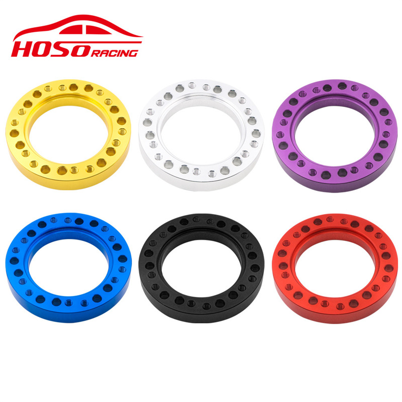 Auto Parts Modification Conversion Steering Wheel Hub Adapter Black Universal Aluminum Alloy Steering Wheel Riser
