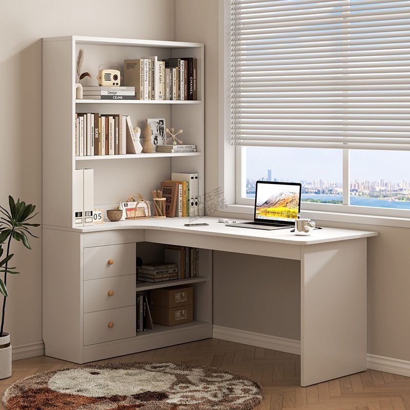 Corner Desk with Bookshelf Integrated Desktop Office Computer Desk Bedroom Bookcase Combination Student Study Desk with Drawers Corner Desk with Bookshelf Integrated Desktop Office Computer Desk Bedroom Bookcase Combination Student Study Desk with Drawers