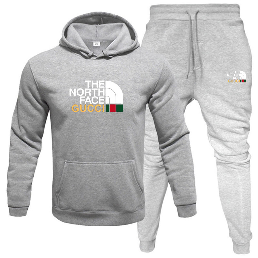 Venta caliente transfronteriza hombres otoño e invierno sudadera con capucha traje de suéter más terciopelo cálido traje casual suéter deportivo al por mayor