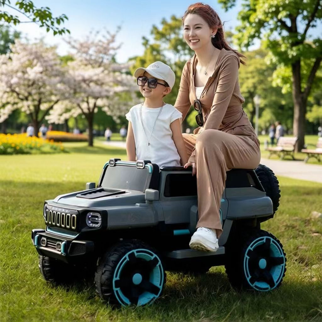 Children's electric car, suitable for adults, boys and girls, four-wheel remote control car, rechargeable, self-driving, four-wheel drive toy car for kids.