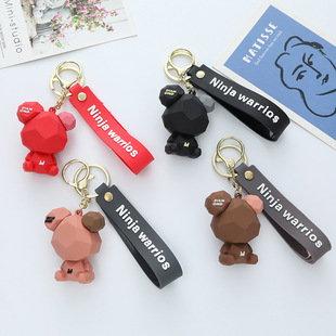 Little Bear Cute Doll Keychain Pendant Silicone Car Couple Key Chain Cyber Celebrity Cartoon Bag Decoration Wholesale