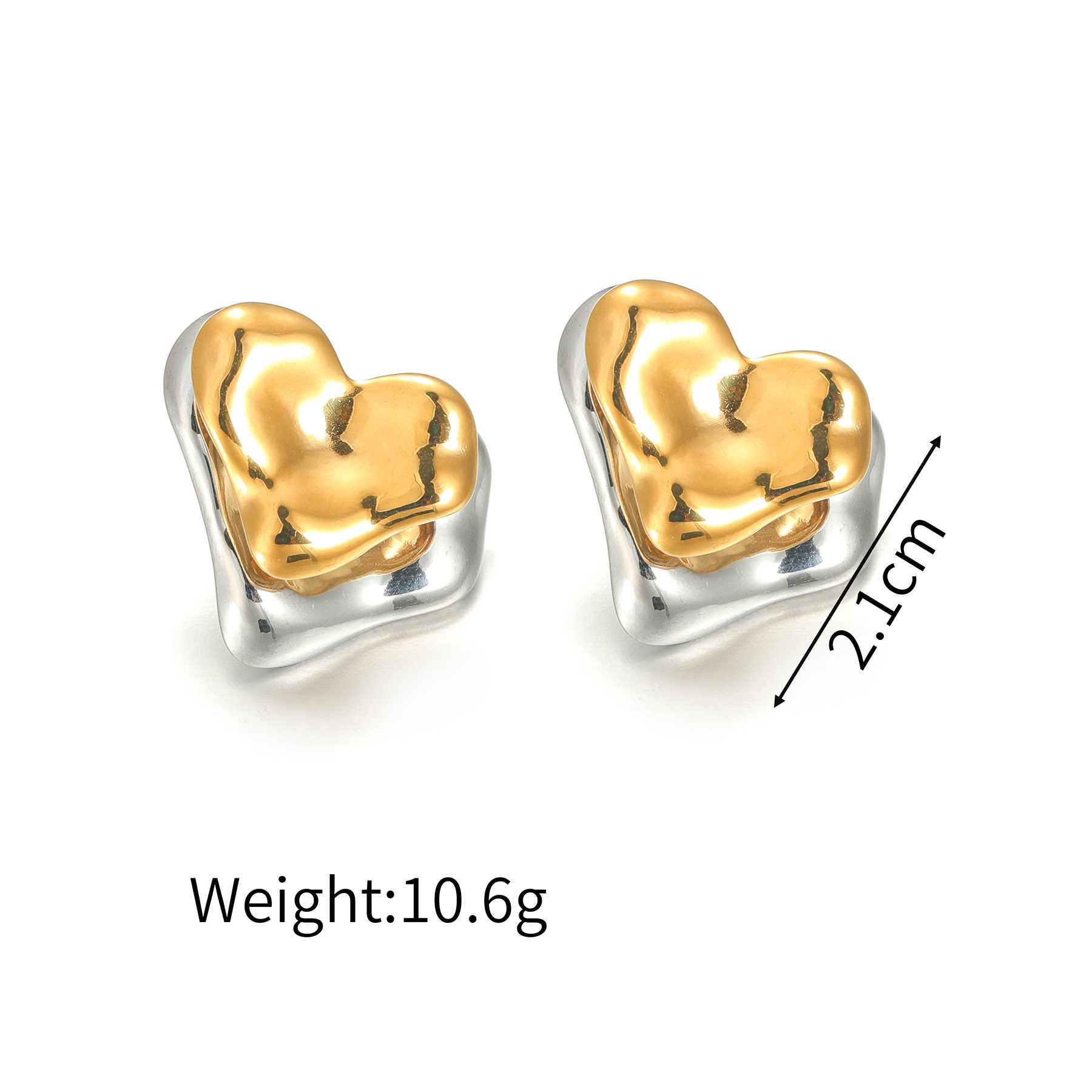 1 Pair Quantity 1 Pair Retro Commute Geometric Heart Shape Flower Plating 304 Stainless Steel Ear Studs