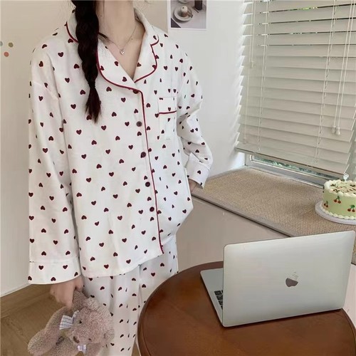 Love cardigan long-sleeved trousers pajamas for women spring and autumn milk silk Korean style casual home wear suit factory foreign trade