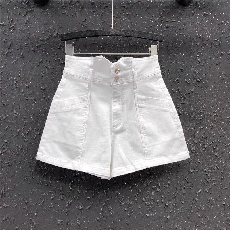 2026 Summer New White Denim Shorts for Petite Women, High-Waisted, Loose, Slimming, Fashionable Wide-Leg Hot Pants 2026 Summer New White Denim Shorts for Petite Women, High-Waisted, Loose, Slimming, Fashionable Wide-Leg Hot Pants