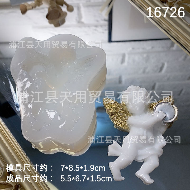 Cristal epoxi hecho a mano DIY expresión facial múltiple espejo Ángel elfo epoxi molde de silicona Mesa decoración molde