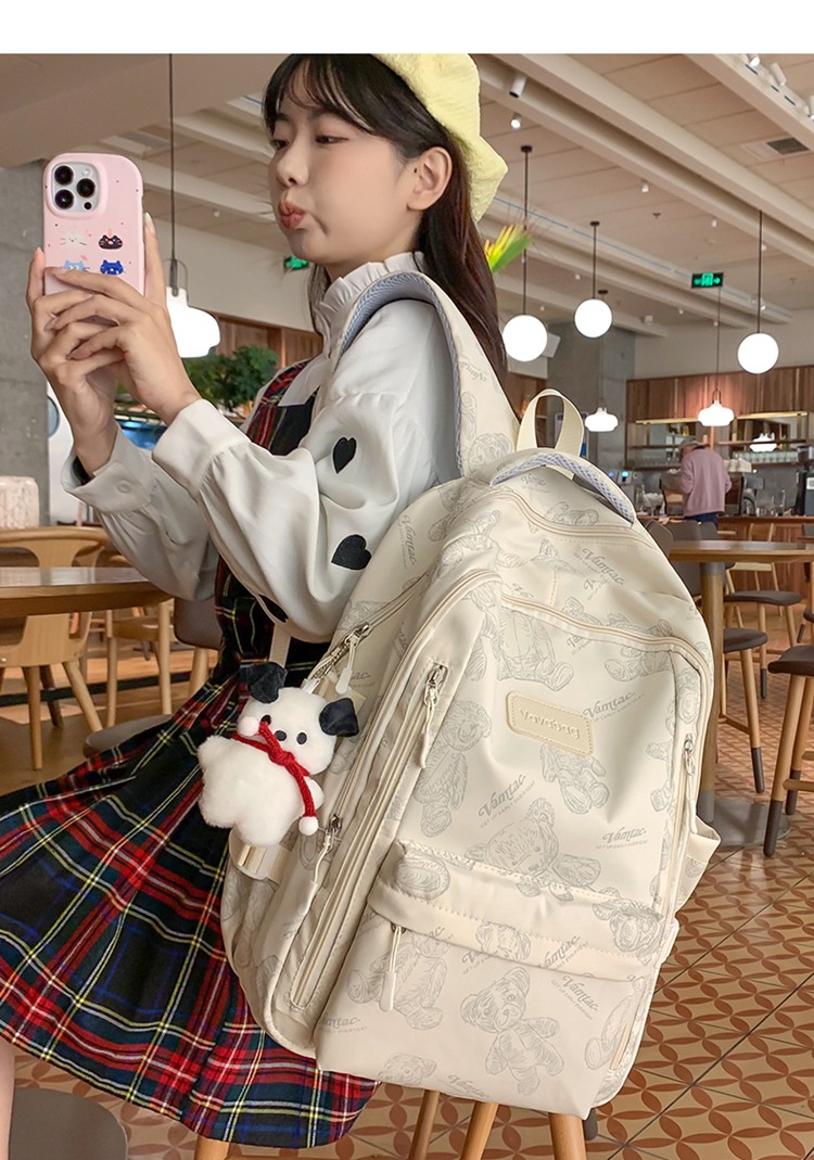 2024 New Large Capacity Stylish Backpack Daily Versatile Men and Women Backpack High School Student Campus Student Bag