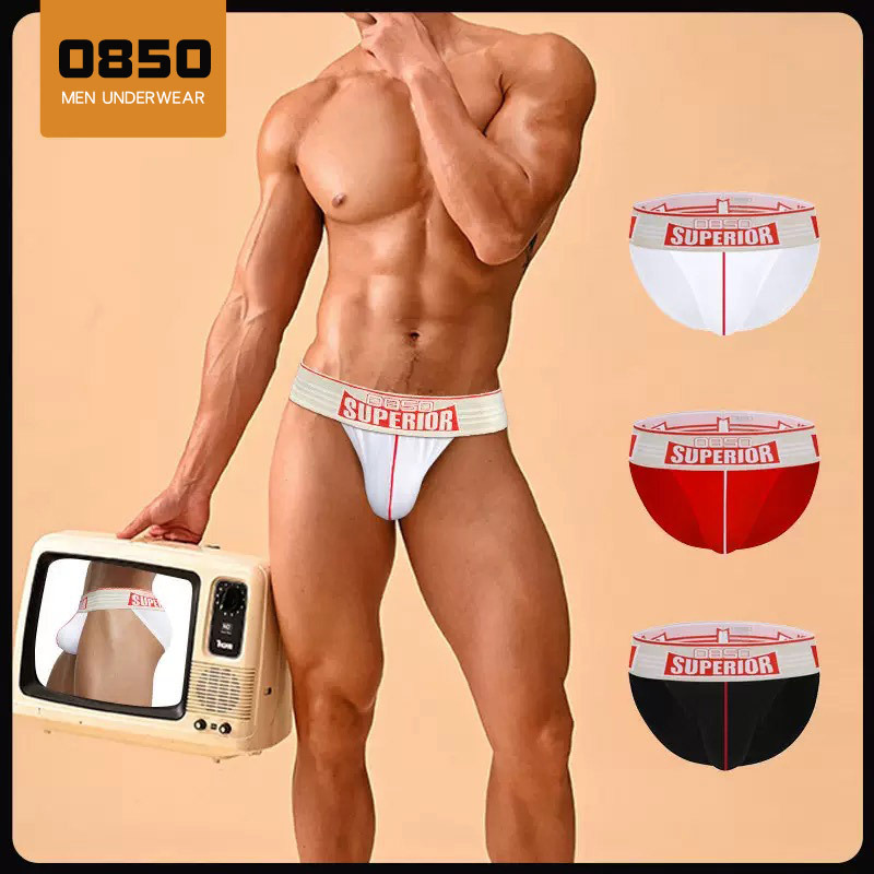 European and American men's sports briefs letter plus size fitness leggings head breathable plus size men's briefs