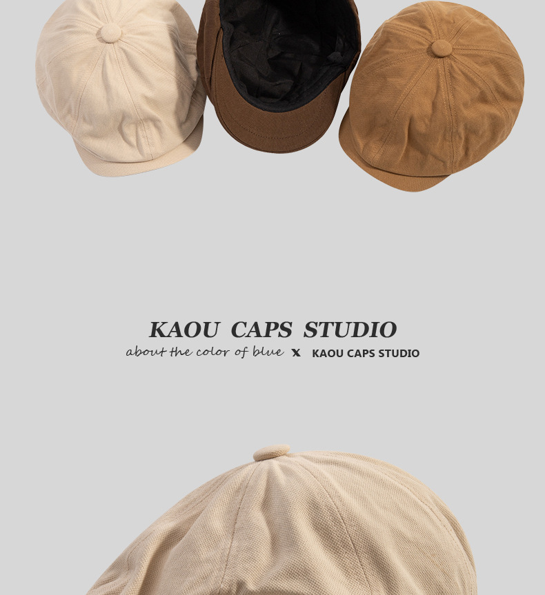 Nuovo cappello giapponese retrò, berretto reversibile a becco d'anatra per uomo, cappello da giornalaio color cachi, basco alla moda, cappello da pittore_voghion.com