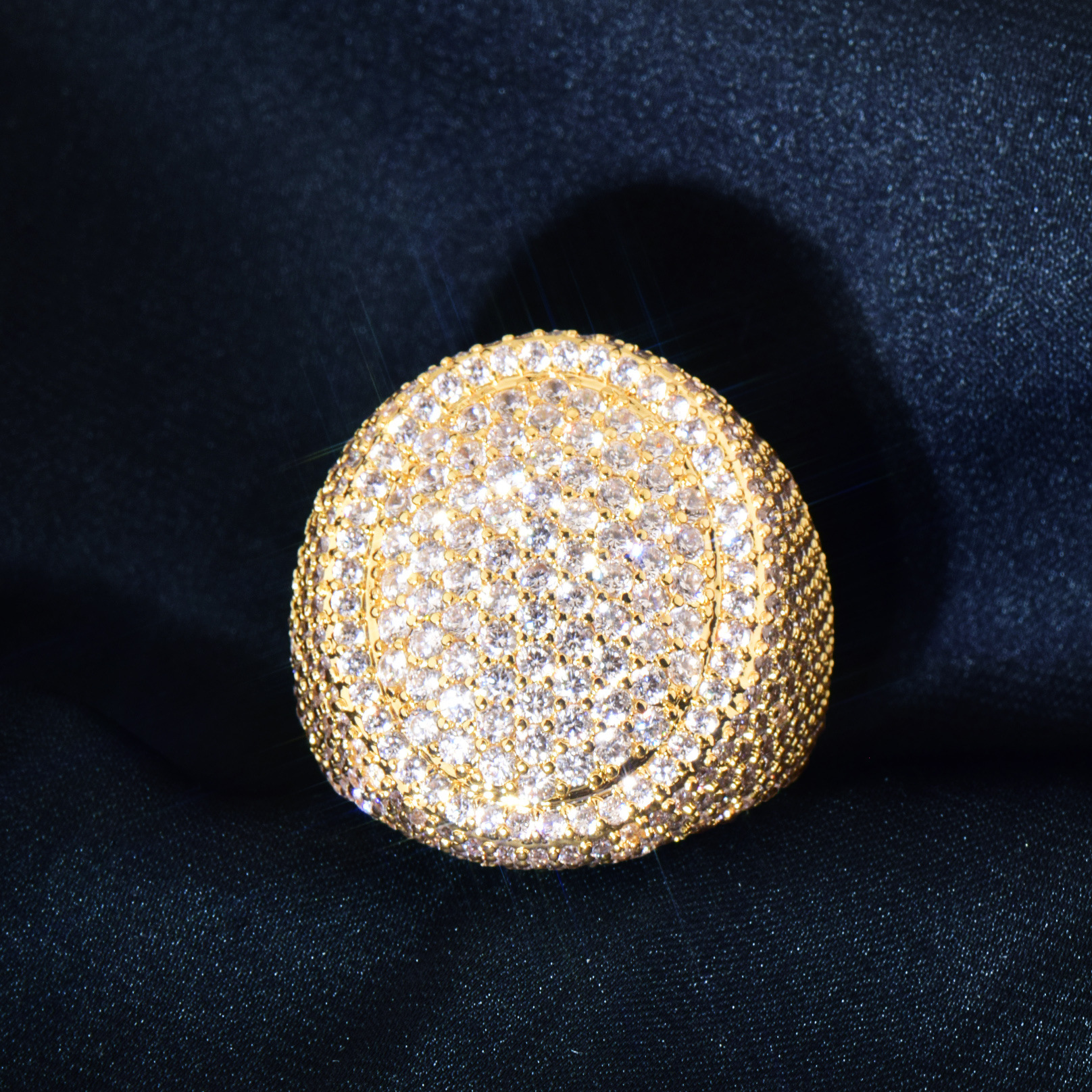 Inlay Design Wholesale Jewelry Hip-Hop Solid Color Copper Zircon Inlay Rings