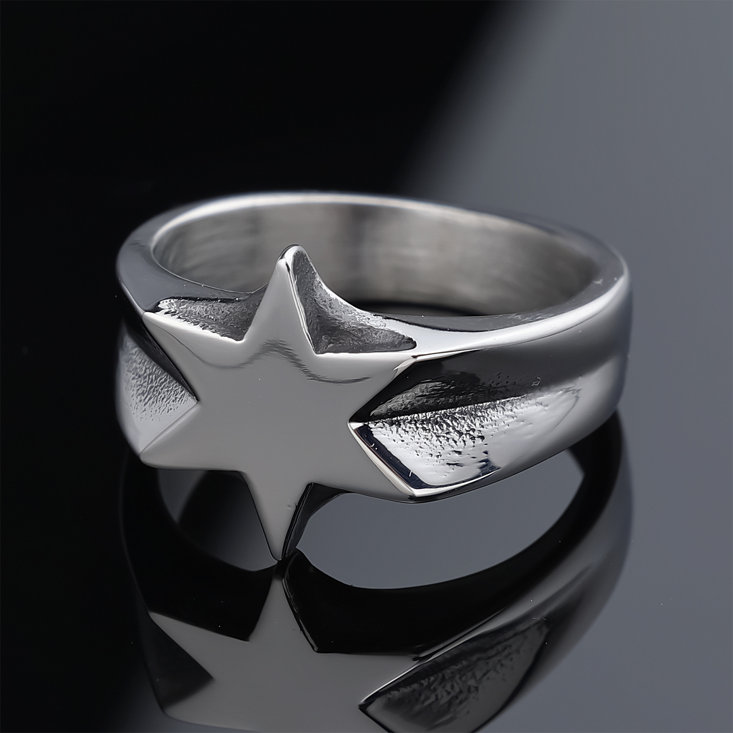 Hip-Hop Vintage Style Solid Color 304 Stainless Steel Polishing Men's Rings Men Band Rings display picture 1