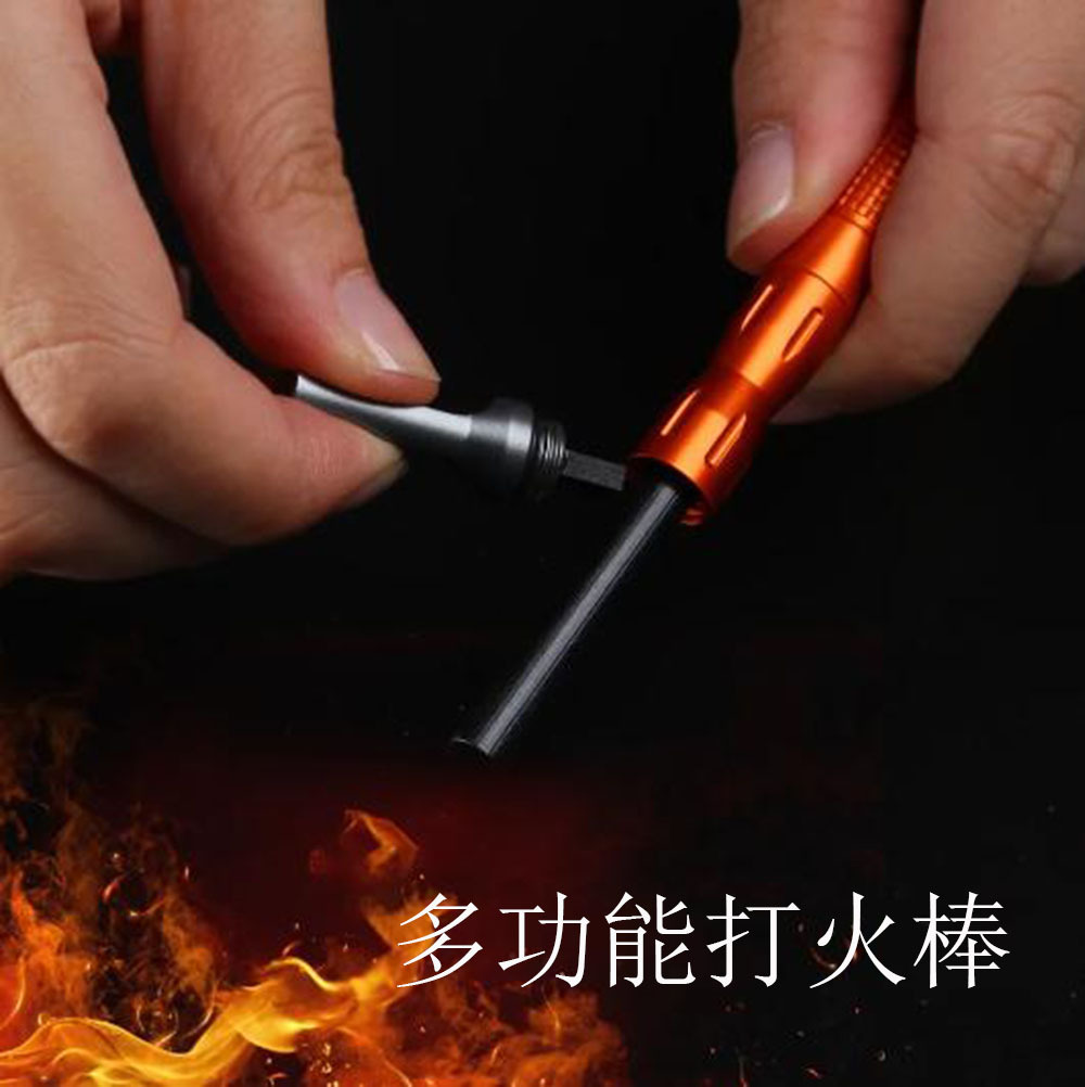 Outdoor Portable Camping Equipment, Survival Emergency Fire Starter, Magnesium Stick, Mini Multi-Functional Lighter