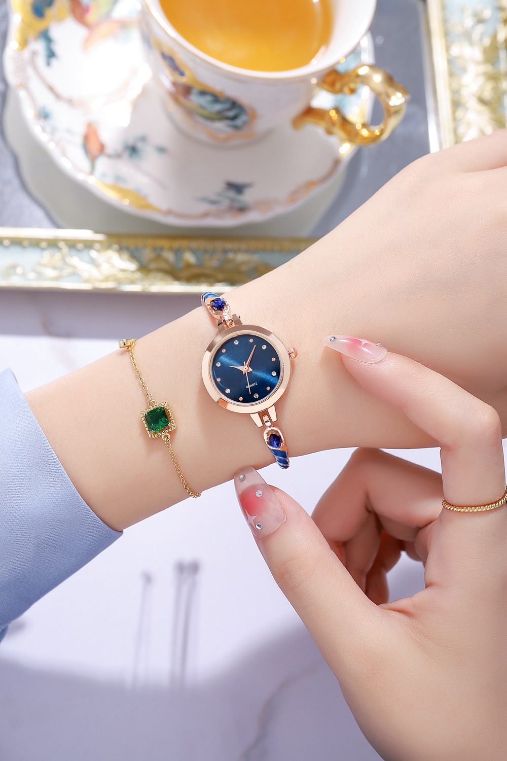 New Rainbow Sugar Colored Bracelet Live Streaming Sales Small dial Temperament Women's Watch_voghion.com