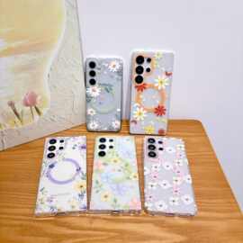 IMD肤感磨砂繁花磁吸适用三星GalaxyS26Ultra个性25清新A57手机壳