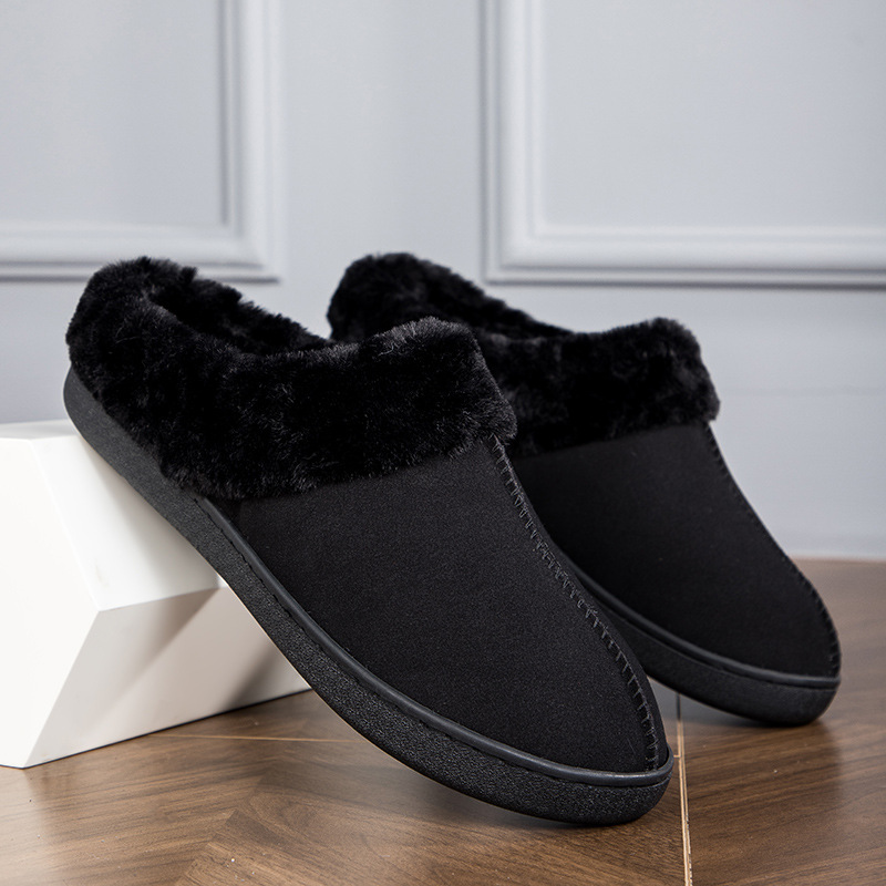 Autunno Inverno Scarpe calde da coppia di alta qualità foderate in pile da uomo, taglie grandi, antiscivolo, a punta chiusa, morbide e ammortizzate, Northeast_voghion.com