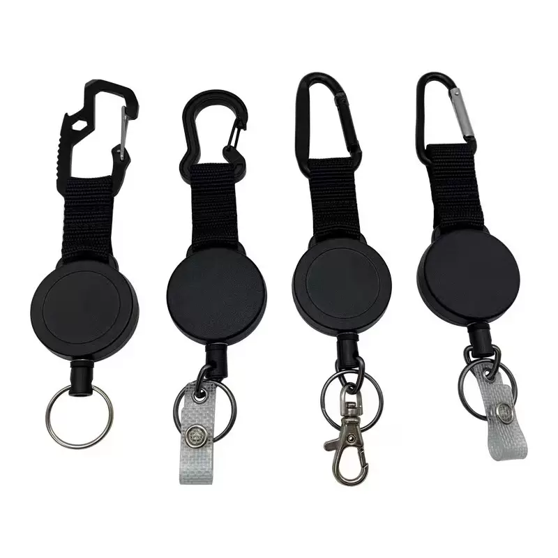 厂家供应织带款户外登山易拉扣1.0粗钢丝拉线高弹力防丢防盗户外