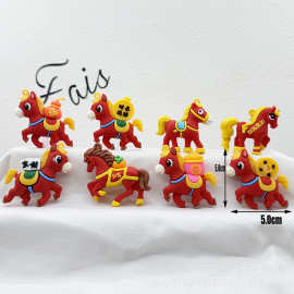 外贸新款跨境生肖马挂件马年钥匙扣滴胶公仔小挂件新年活动小礼品