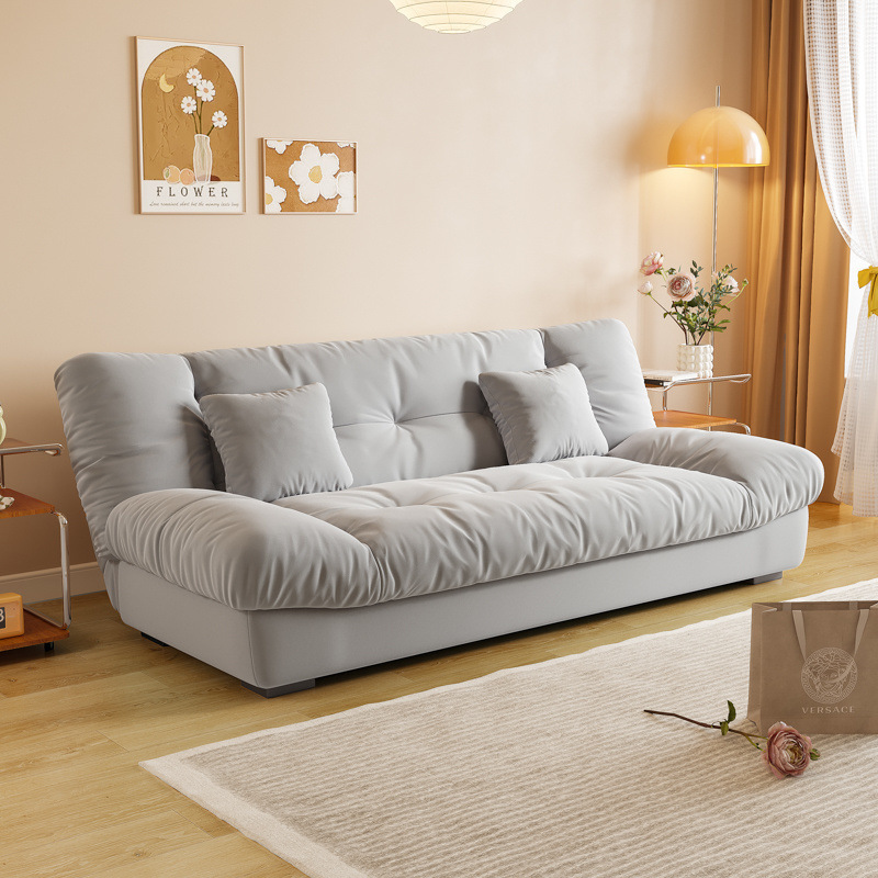 Fábrica directa sofá cama en un solo uso doble sofá plegable doméstico pequeño tipo de alquiler sofá de nube súper suave