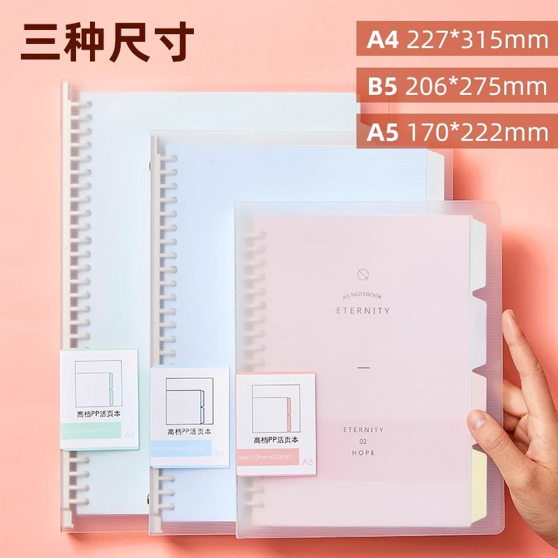 Wengu B017 libro desmontable de hoja dividida hebilla de plástico PP cubierta portátil de gran capacidad a5