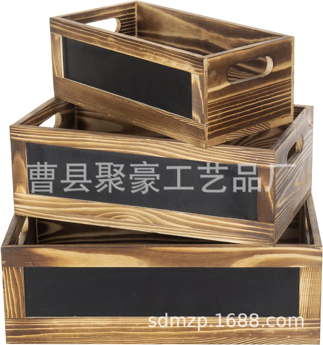 木制收纳框条框杂货收纳筐实木仿旧欧美啤酒篮水果蔬菜三件套定制