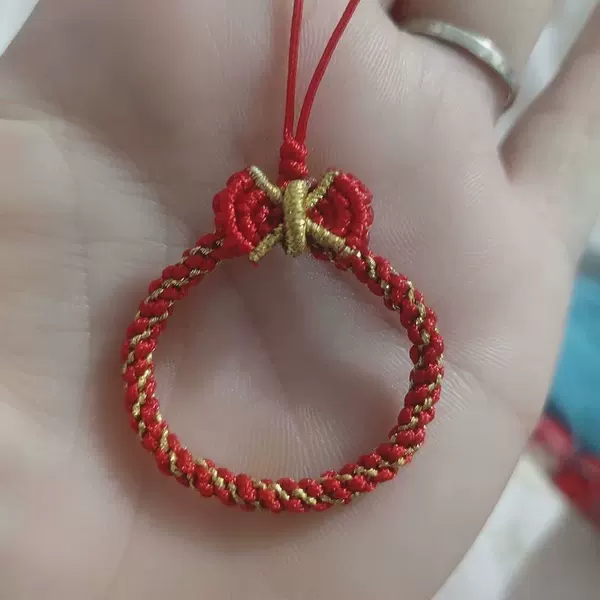 2021 Bowknot Phone Strap Handmade Woven Personalized Zodiac Year Gold-Edged Christmas Wreath Wholesale Versatile